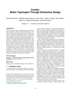 Condor: Better Topologies Through Declarative Design