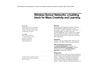 Wireless Sensor Networks: a building block for Mass Creativity and