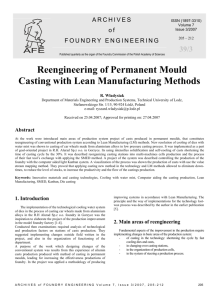 Reengineering of Permanent Mould Casting