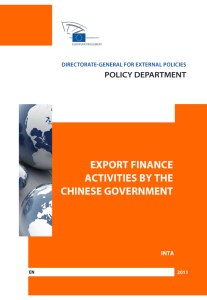 Export Finance Activities by the Chinese