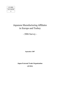 Japanese Manufacturing Affiliates in Europe and Turkey