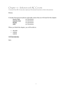 Chapter 12 – Inductors and AC Circuits