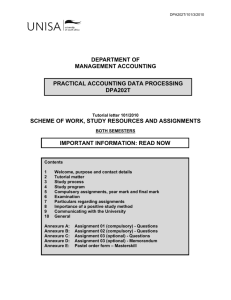 department of management accounting scheme of work, study