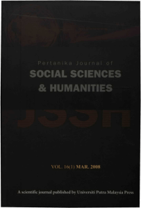 social sciences & humanities - Pertanika Journal