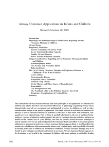 Airway Clearance Applications in Infants and
