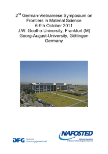 2nd German-Vietnamese Symposium on Frontiers in Material Science