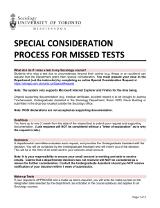 special consideration process for missed tests
