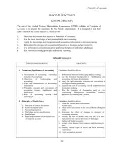 principles of accounts general objectives