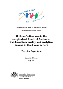 Children's time use in the Longitudinal Study of Australian Children