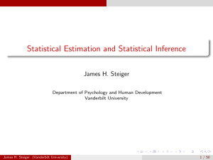 Statistical Estimation and Statistical Inference