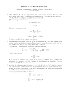 SAMPLE FINAL EXAM - SOLUTION Statistical Mechanics and