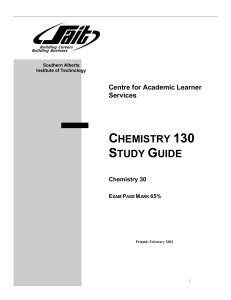 Chem 130 study guide Updated Jan 2003