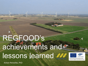 Regfood project achievements and lessons learned