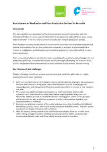Procurement of Production and Post-‐Production Services in Australia
