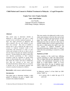 Child Patient and Consent to Medical Treatment in Malaysia: A