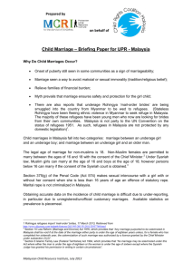 Child Marriage – Briefing Paper for UPR