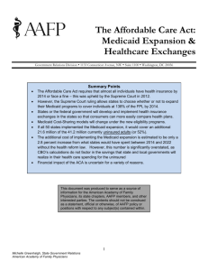 Medicaid Expansion & Healthcare Exchanges