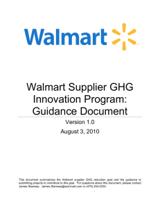 Walmart Supplier GHG Innovation Program Guidance