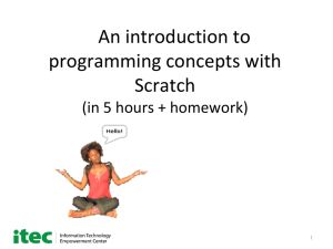 An introduction to programming concepts with Scratch