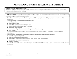 NEW MEXICO Grades 9-12 SCIENCE STANDARDS