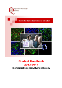 Student Handbook 2013-2014 Biomedical Sciences/Human Biology