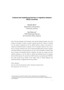 Cultural and institutional barriers in migration between OECD