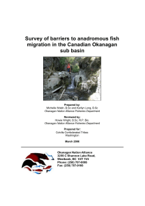 Survey of barriers to anadromous fish migration in the Canadian