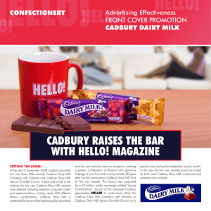 cadbury raises the bar with hello! magazine