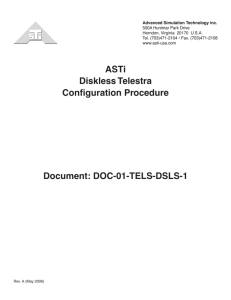 Diskless Telestra Configuration Procedure