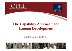 The Capability Approach and Human Development