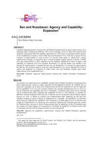 Sen and Nussbaum: Agency and Capability- Expansion