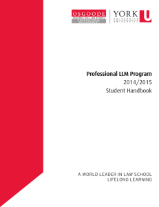 Professional LLM Student Handbook 2015-2016