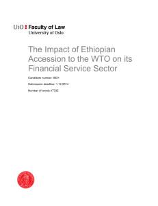 The Impact of Ethiopian Accession to the WTO on its Financial