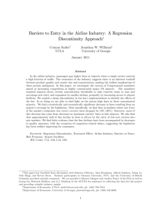 Barriers to Entry in the Airline Industry: A