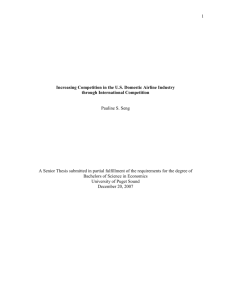 Increasing Competition in the U.S. Domestic Airline Industry through