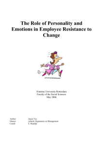 The Role of Personality and Emotions in Employee Resistance to