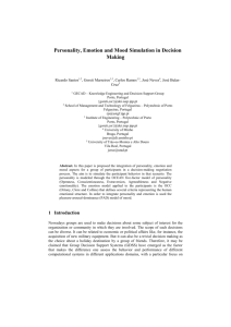 Personality, Emotion and Mood Simulation in Decision