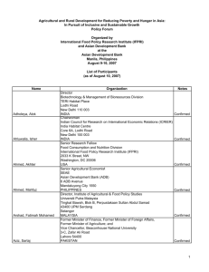 PDF 82K - IFPRI 2020 conferences