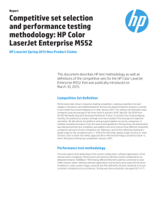 Competitive set selection and performance testing methodology: HP