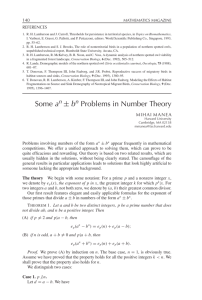 Some a n ± b Problems in Number Theory
