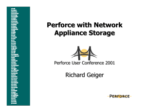 Perforce with Network Appliance Storage