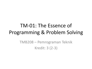 The Essence of Programming & Problem Solving