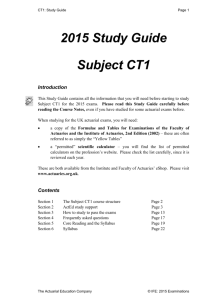 2015 Study Guide Subject CT1