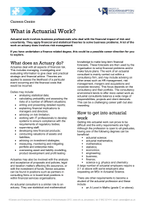 What is Actuarial Work? - University of Wolverhampton