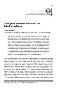 Intelligence and class mobility in the British population