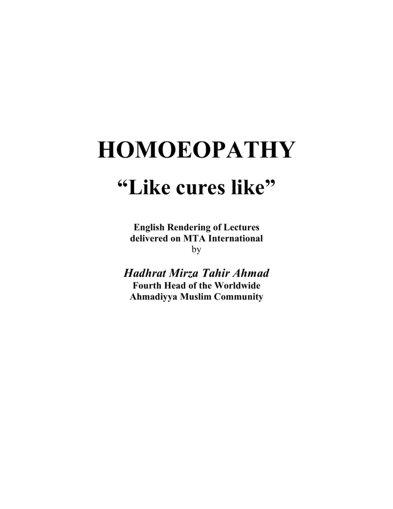 Homoeopathy Like Cures Like