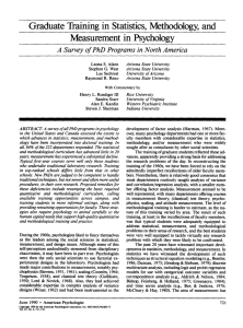 Graduate Training in Statistics, Methodology, and Measurement in