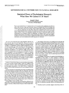 Statistical Power of Psychological Research