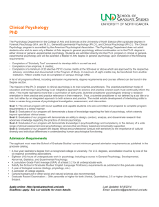 Clinical Psychology PhD - School of Graduate Studies