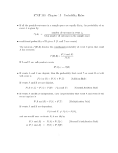 STAT 203 Chapter 15 Probability Rules